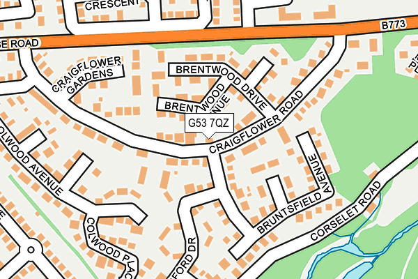 G53 7QZ map - OS OpenMap – Local (Ordnance Survey)