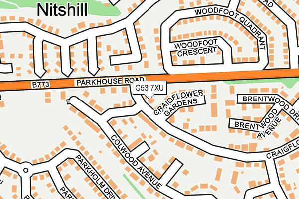 G53 7XU map - OS OpenMap – Local (Ordnance Survey)