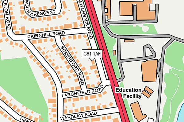 G61 1AF map - OS OpenMap – Local (Ordnance Survey)