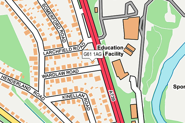 G61 1AG map - OS OpenMap – Local (Ordnance Survey)