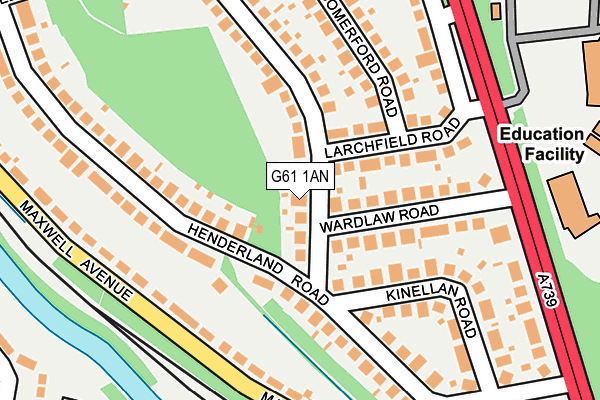 G61 1AN map - OS OpenMap – Local (Ordnance Survey)