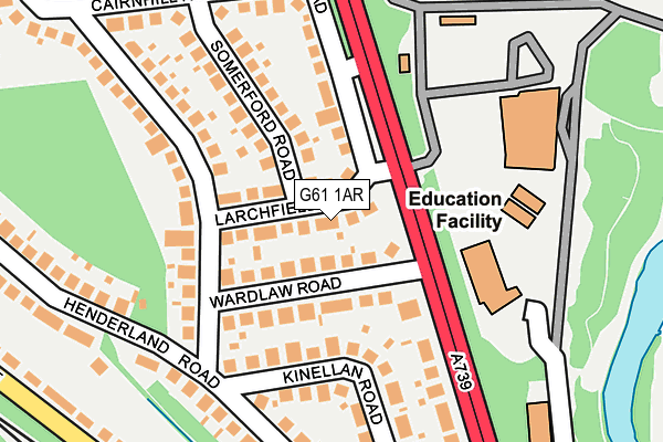 G61 1AR map - OS OpenMap – Local (Ordnance Survey)