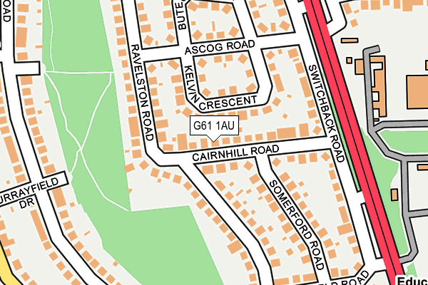 G61 1AU map - OS OpenMap – Local (Ordnance Survey)