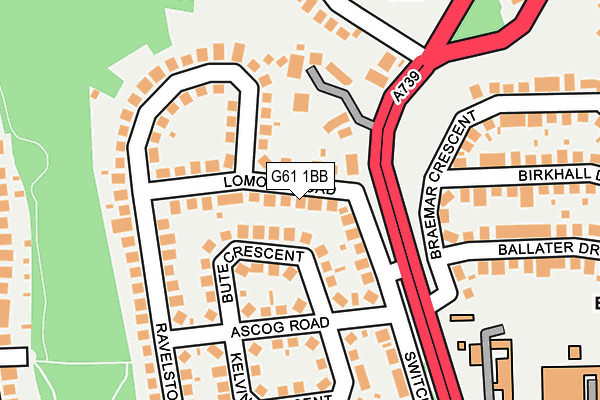 G61 1BB map - OS OpenMap – Local (Ordnance Survey)