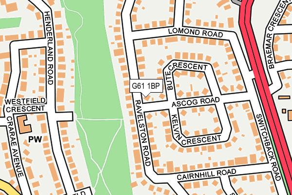 G61 1BP map - OS OpenMap – Local (Ordnance Survey)