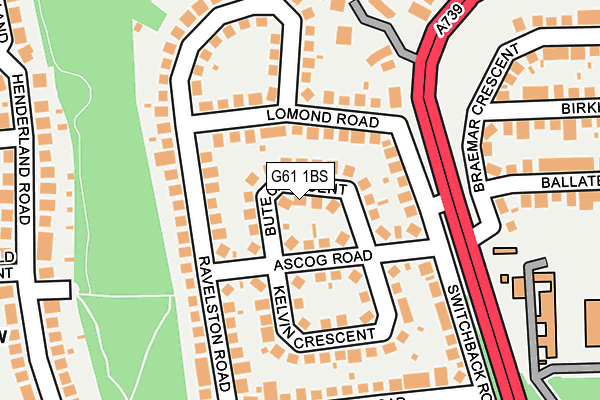 G61 1BS map - OS OpenMap – Local (Ordnance Survey)