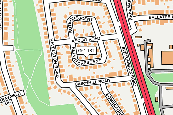 G61 1BT map - OS OpenMap – Local (Ordnance Survey)