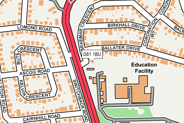 G61 1BU map - OS OpenMap – Local (Ordnance Survey)