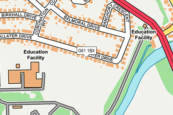 G61 1BX map - OS OpenMap – Local (Ordnance Survey)