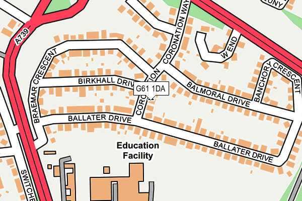G61 1DA map - OS OpenMap – Local (Ordnance Survey)