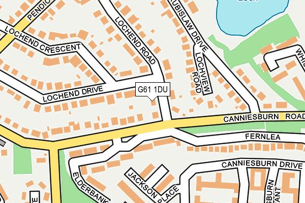 G61 1DU map - OS OpenMap – Local (Ordnance Survey)