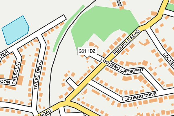 G61 1DZ map - OS OpenMap – Local (Ordnance Survey)