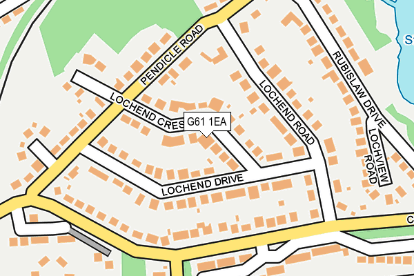 G61 1EA map - OS OpenMap – Local (Ordnance Survey)