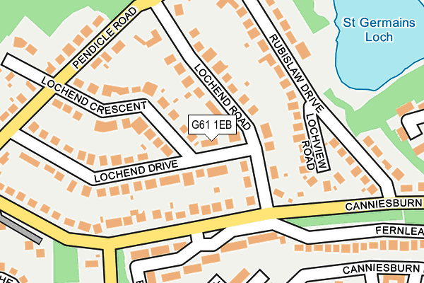 G61 1EB map - OS OpenMap – Local (Ordnance Survey)