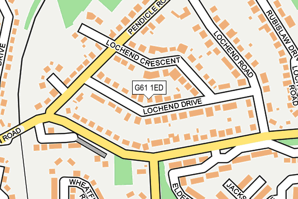 G61 1ED map - OS OpenMap – Local (Ordnance Survey)