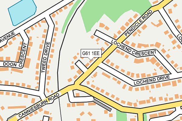 G61 1EE map - OS OpenMap – Local (Ordnance Survey)