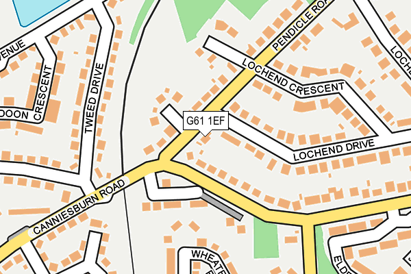 G61 1EF map - OS OpenMap – Local (Ordnance Survey)