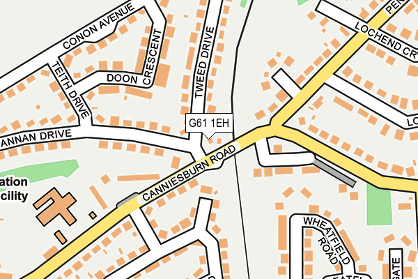 G61 1EH map - OS OpenMap – Local (Ordnance Survey)