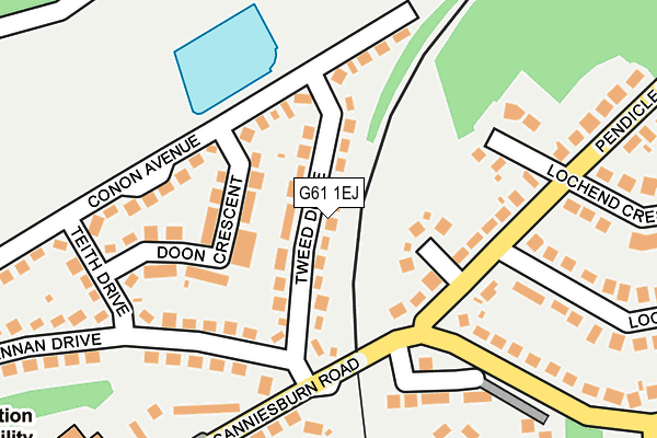 G61 1EJ map - OS OpenMap – Local (Ordnance Survey)