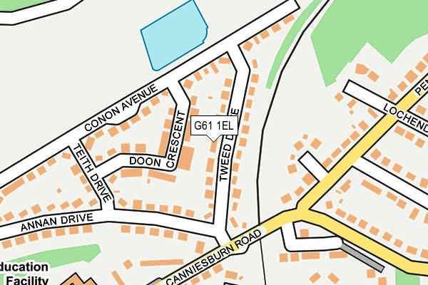 G61 1EL map - OS OpenMap – Local (Ordnance Survey)