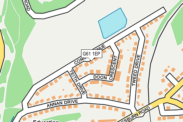 G61 1EP map - OS OpenMap – Local (Ordnance Survey)