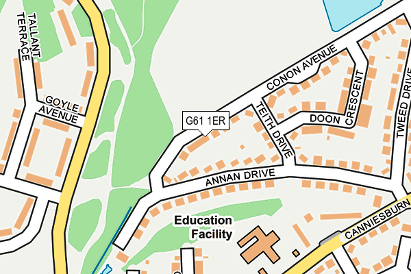 G61 1ER map - OS OpenMap – Local (Ordnance Survey)