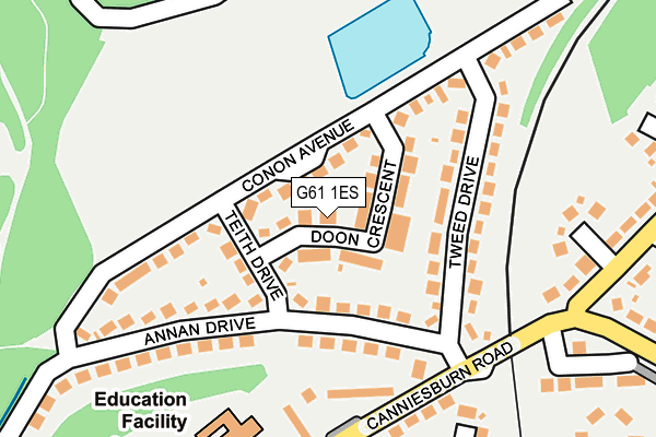 G61 1ES map - OS OpenMap – Local (Ordnance Survey)