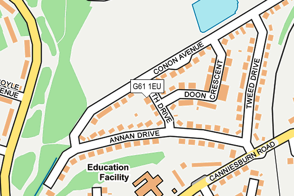 G61 1EU map - OS OpenMap – Local (Ordnance Survey)