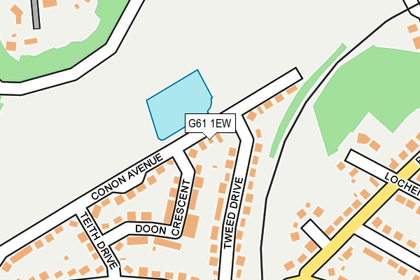 G61 1EW map - OS OpenMap – Local (Ordnance Survey)