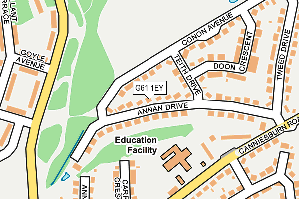 G61 1EY map - OS OpenMap – Local (Ordnance Survey)