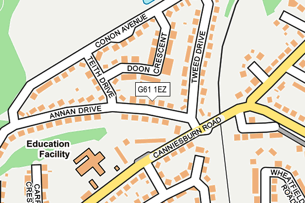 G61 1EZ map - OS OpenMap – Local (Ordnance Survey)