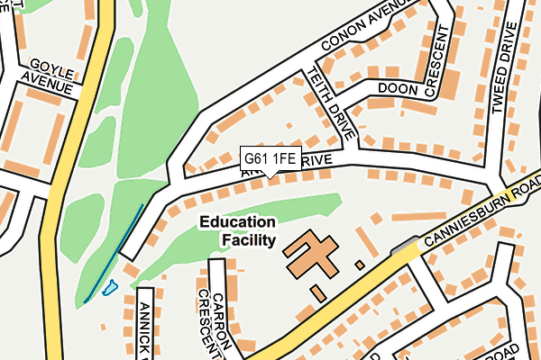 G61 1FE map - OS OpenMap – Local (Ordnance Survey)