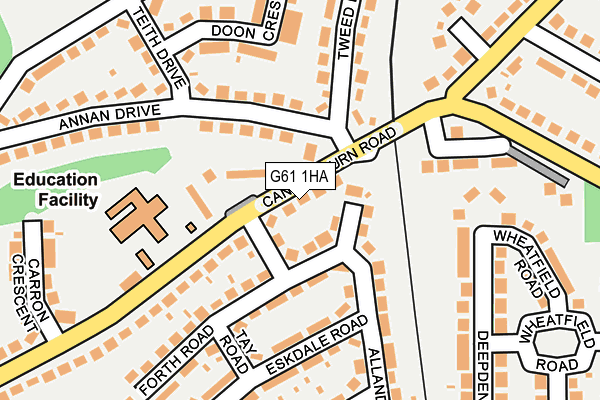 G61 1HA map - OS OpenMap – Local (Ordnance Survey)