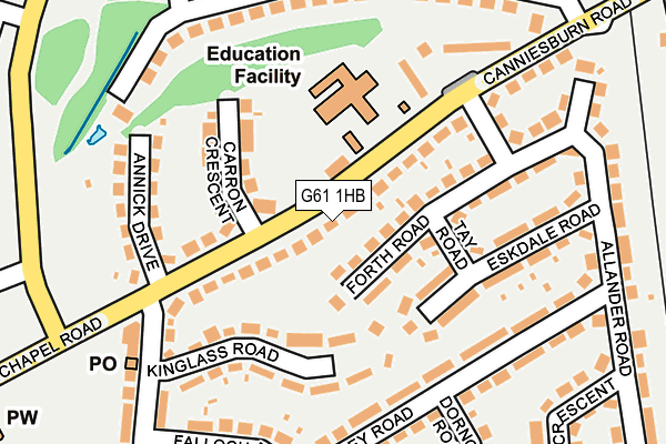 G61 1HB map - OS OpenMap – Local (Ordnance Survey)