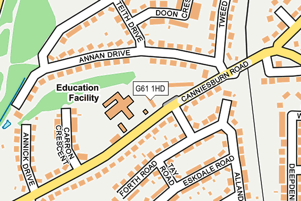 G61 1HD map - OS OpenMap – Local (Ordnance Survey)