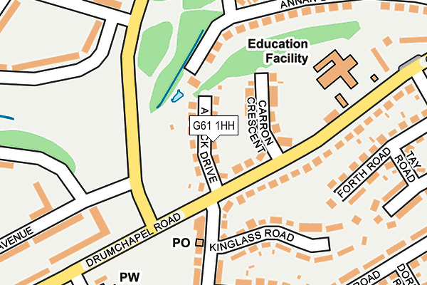 G61 1HH map - OS OpenMap – Local (Ordnance Survey)