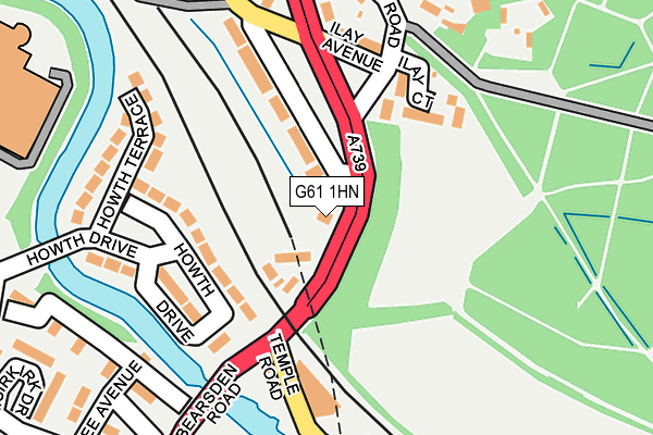 G61 1HN map - OS OpenMap – Local (Ordnance Survey)