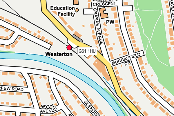 G61 1HU map - OS OpenMap – Local (Ordnance Survey)