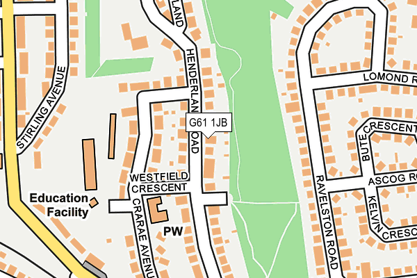 G61 1JB map - OS OpenMap – Local (Ordnance Survey)