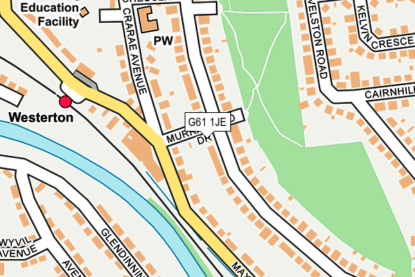 G61 1JE map - OS OpenMap – Local (Ordnance Survey)
