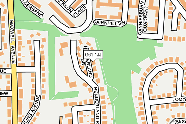 G61 1JJ map - OS OpenMap – Local (Ordnance Survey)