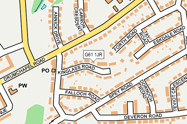 G61 1JR map - OS OpenMap – Local (Ordnance Survey)