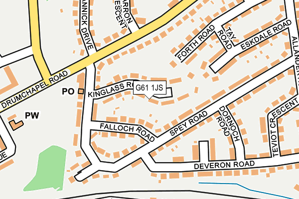 G61 1JS map - OS OpenMap – Local (Ordnance Survey)