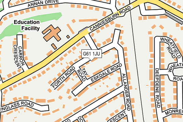 G61 1JU map - OS OpenMap – Local (Ordnance Survey)