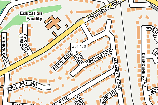 G61 1JX map - OS OpenMap – Local (Ordnance Survey)