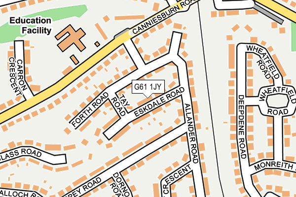 G61 1JY map - OS OpenMap – Local (Ordnance Survey)