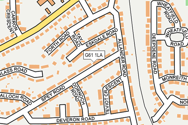 G61 1LA map - OS OpenMap – Local (Ordnance Survey)