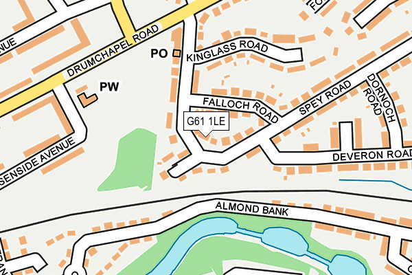 G61 1LE map - OS OpenMap – Local (Ordnance Survey)