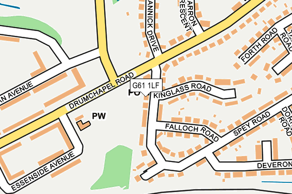 G61 1LF map - OS OpenMap – Local (Ordnance Survey)