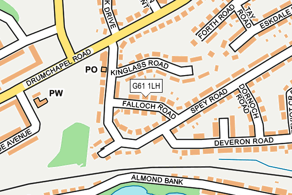 G61 1LH map - OS OpenMap – Local (Ordnance Survey)